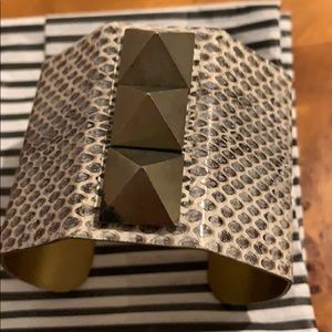 NWOTs brass cuff with lizard embossing